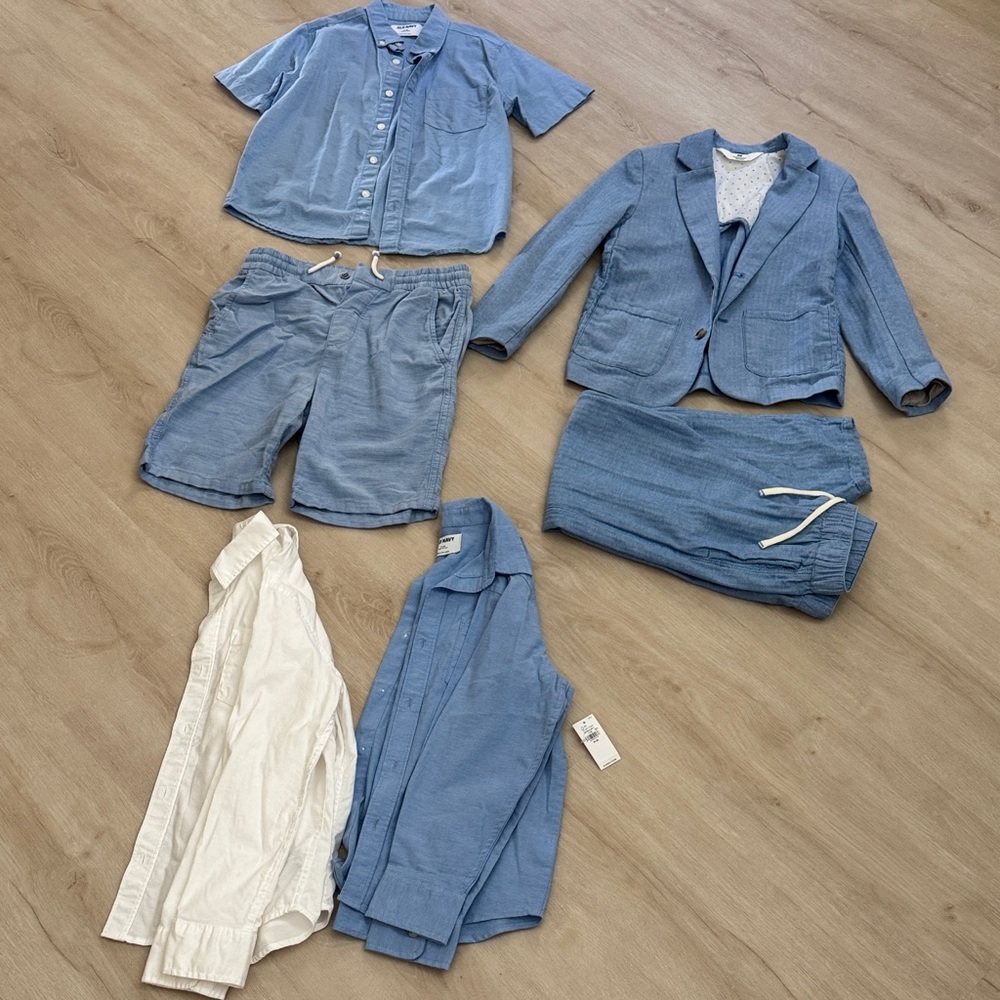 Blue and White Cotton Clothing Set
